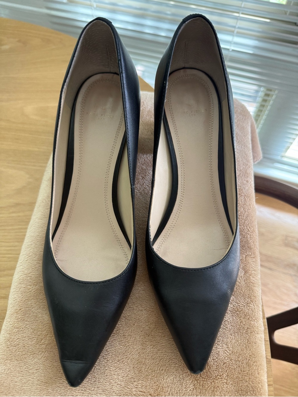 Marc Fisher Black Pointed-Toe Pumps